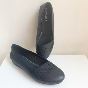 Abeo Fleur ballet flats black leather size 9